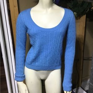 Blue Sweater of Silk & Rabbit Hair